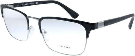 Prada Heritage PR 54TV 1BO1O1 Matte Black Metal Rectangle .